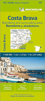 COSTA BRAVA, BARCELONA Y ALREDEDORES - MAPA ZOOM Nº 147