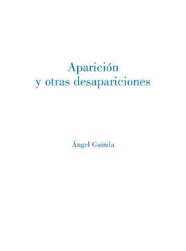 APARICIÓN Y OTRAS DESAPARICIONES